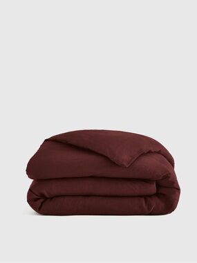 NWOT QUINCE European Linen Duvet Cover King/Cal King Burgundy 7950